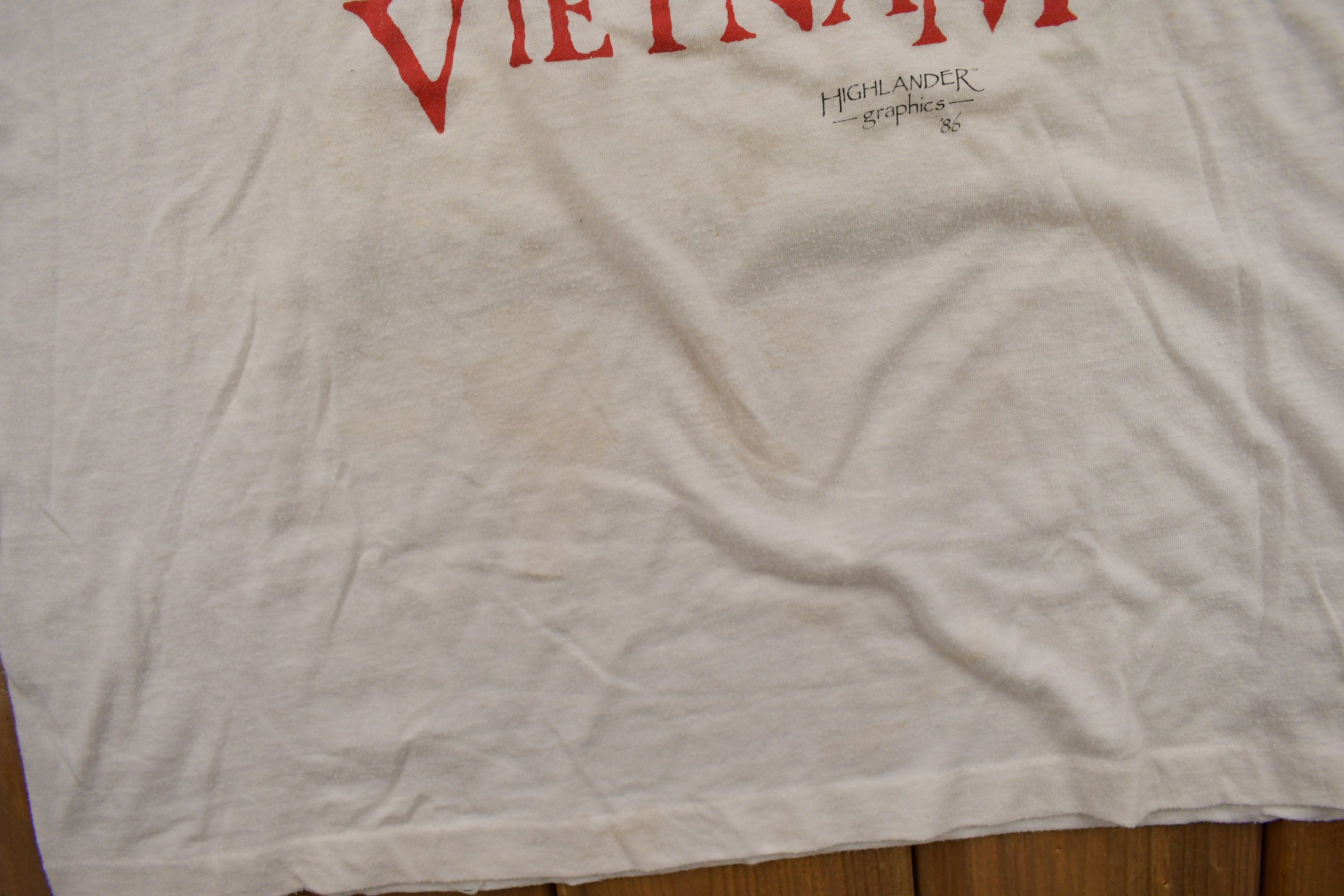 Vintage 1986 Vietnam Rememberance Graphic T Shirt