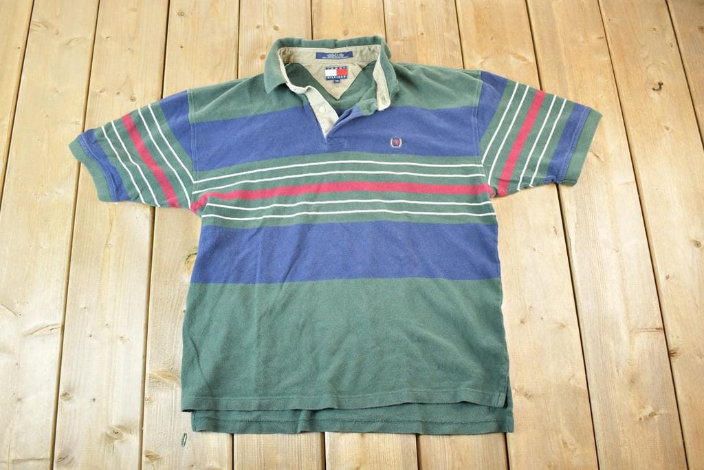 Vintage 1990s Tommy Hilfiger Quarter Button Up Polo Style Shirt