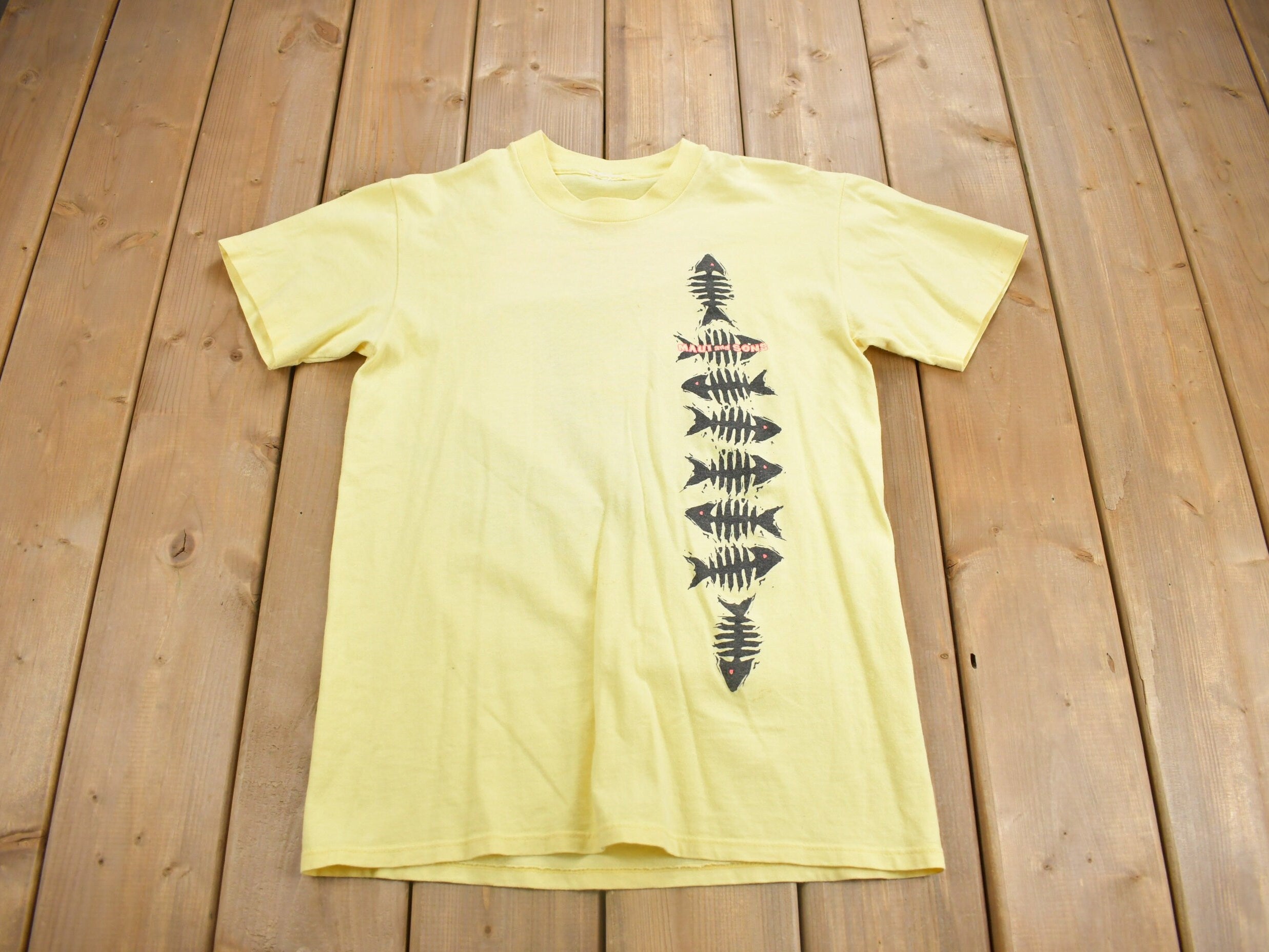 Vintage 1980s Maui And Sons Hawaii Graphic Souvenir T Shirt  Streetwear  Made In USA  Vacation Tee  Surfer T Shirt  Single Stitch