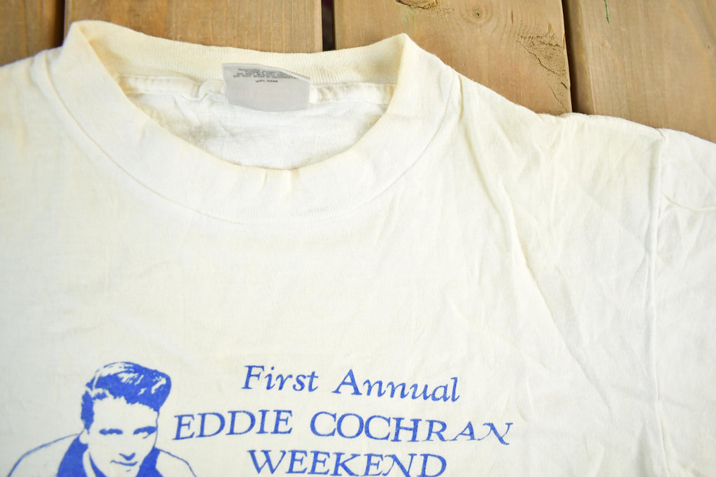 Vintage 1990s Eddie Cochran Graphic T-Shirt Men's Medium  Vintage Country Music Tee  Large Print Graphic T-Shirt