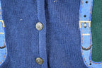 Vintage 90s Embroidered Knit Cardigan Vest: Buckle Detail