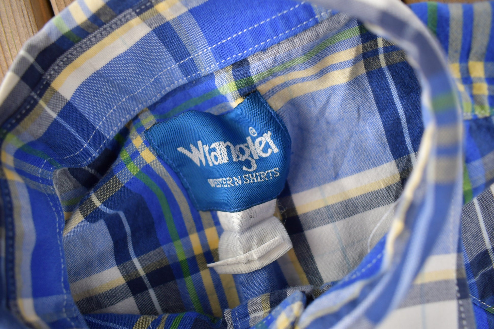 Vintage 1990s Wrangler Western Shirts Pearl Snap Short Sleeve Plaid Button Up Shirt Size L