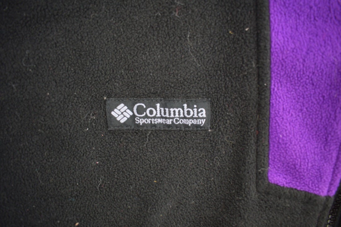 Vintage 1990s Purple And Black Columbia Fleece Sweater