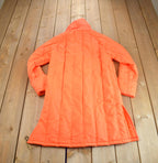 Vintage 1990s Warm Wear Japanese Fluorescent Orange Puffer Jacket