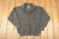 Vintage 1990s Alain Dan Knit Quarter Button Sweater Mens L