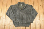 Vintage 1990s Alain Dan Knit Quarter Button Sweater Mens L