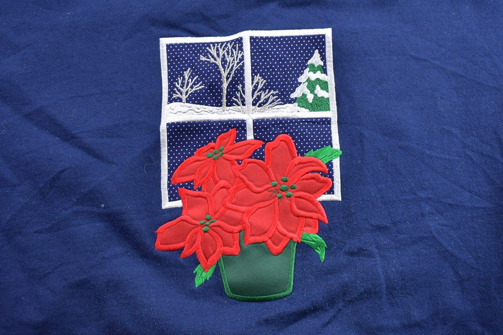 Vintage 1990s Winter Theme Floral Crewneck Sweater