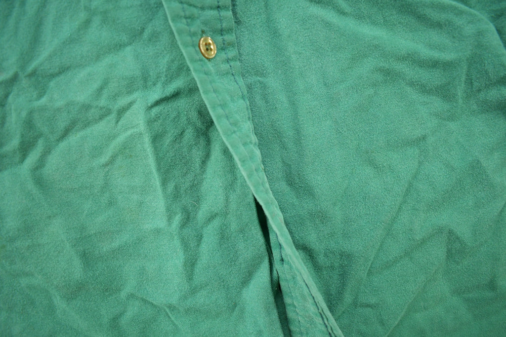 Vintage 1990s Attitude Blank Green Button Up Shirt