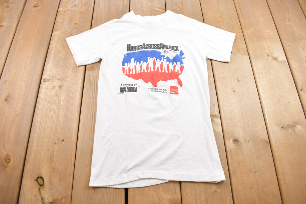 Vintage 1986 Hand's Across America Africa Relief T Shirt