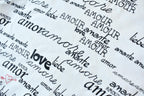 Vintage 1990s Chico's Design Ribbed Long Sleeve All-Over-Print Languages of Love Graphic T-Shirt