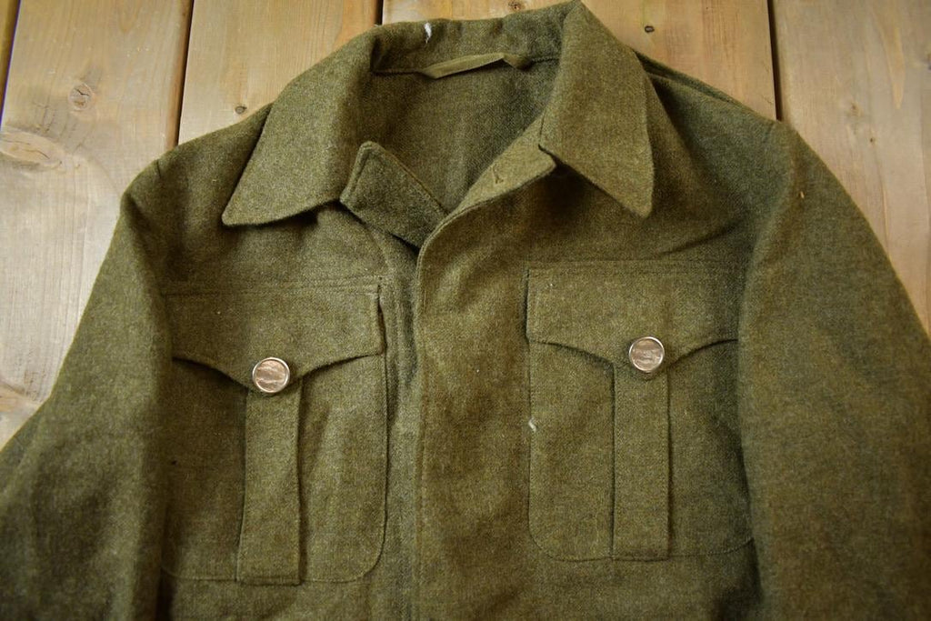 Vintage 1955 Military Battle Dress Button Up Jacket