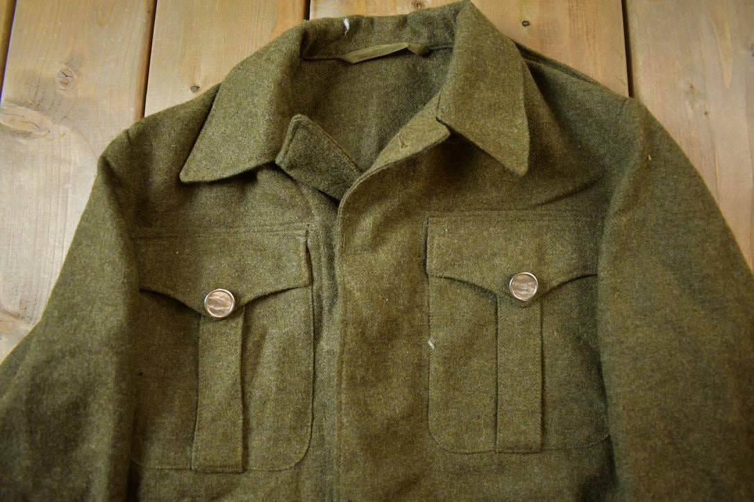 Vintage 1955 Military Battle Dress Button Up Jacket