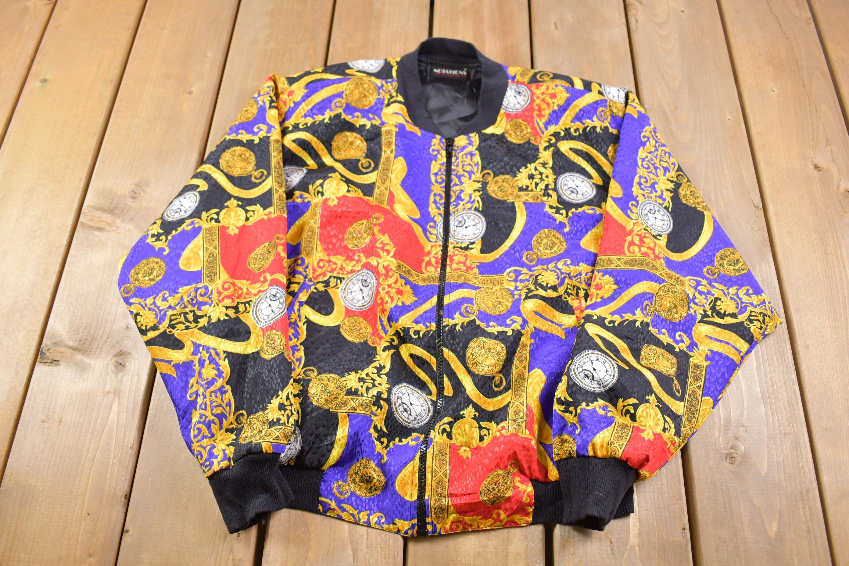 Vintage 1990s All Over Print Notations Windbreaker