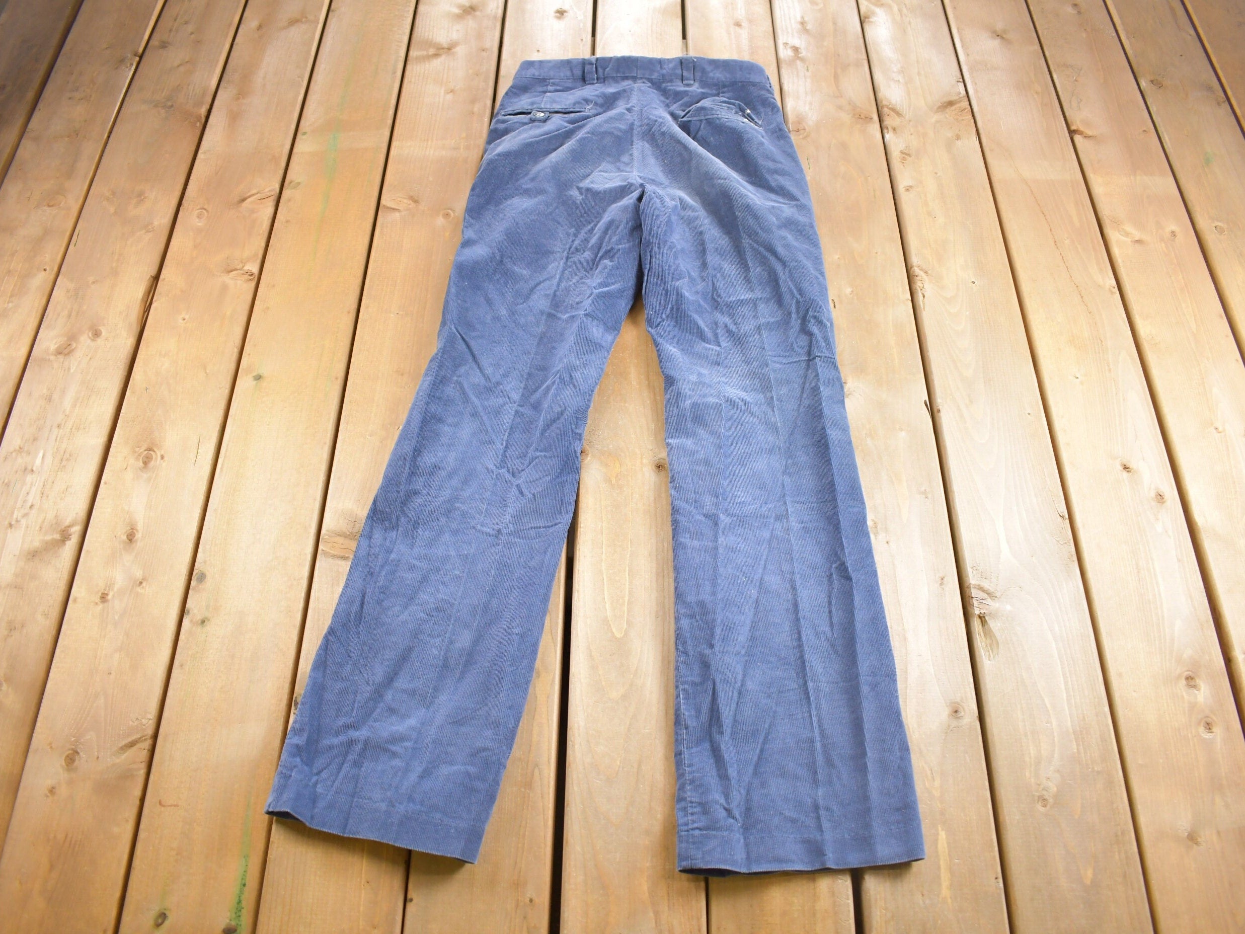 Vintage 1970s Levis Panatela Blue Corduroy Trousers Size 30 x 33