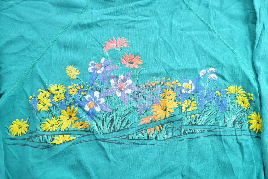 Vintage 1990s Snow Mountain Ranch Lifestyles Collared Floral Sweater