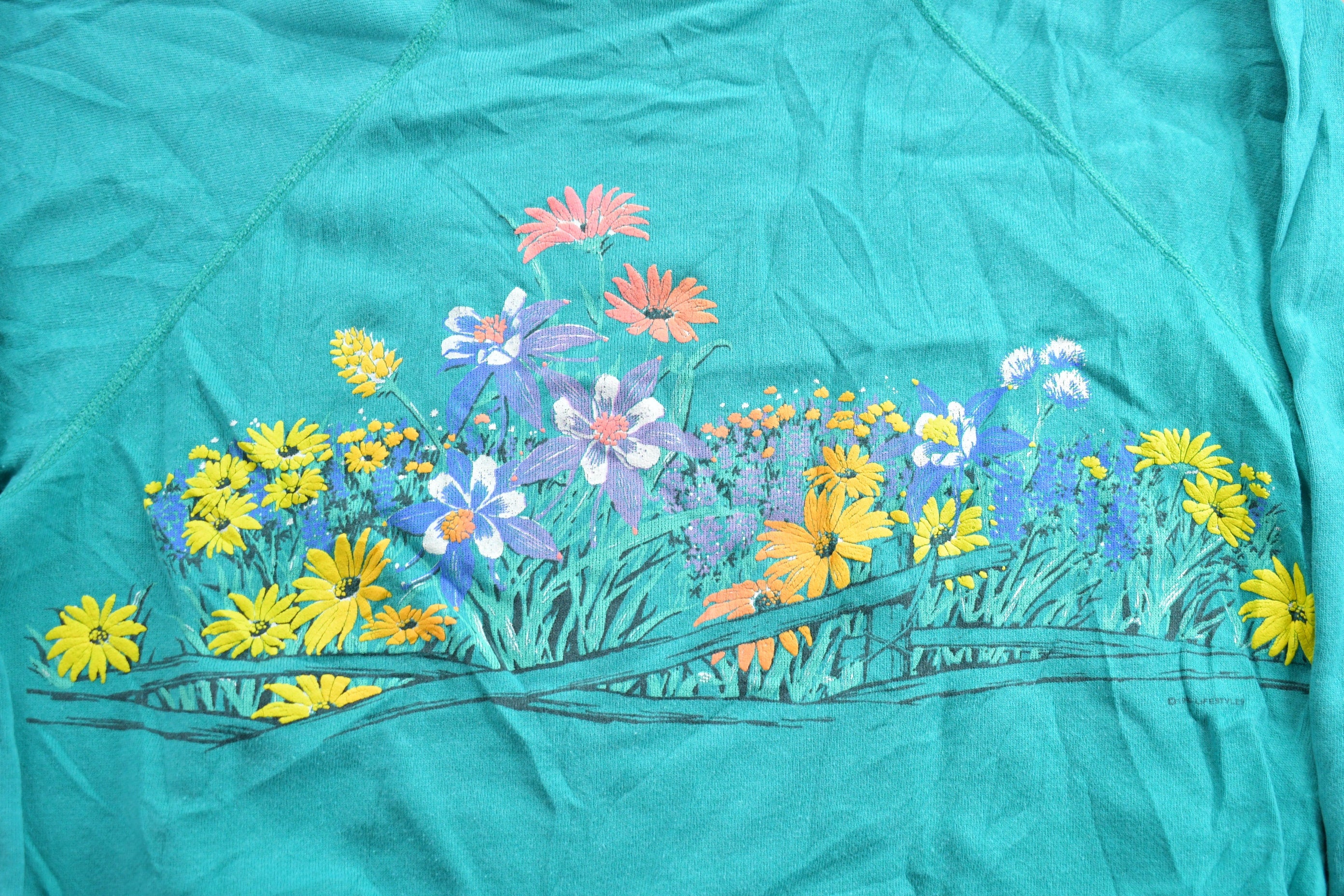 Vintage 1990s Snow Mountain Ranch Lifestyles Collared Floral Sweater
