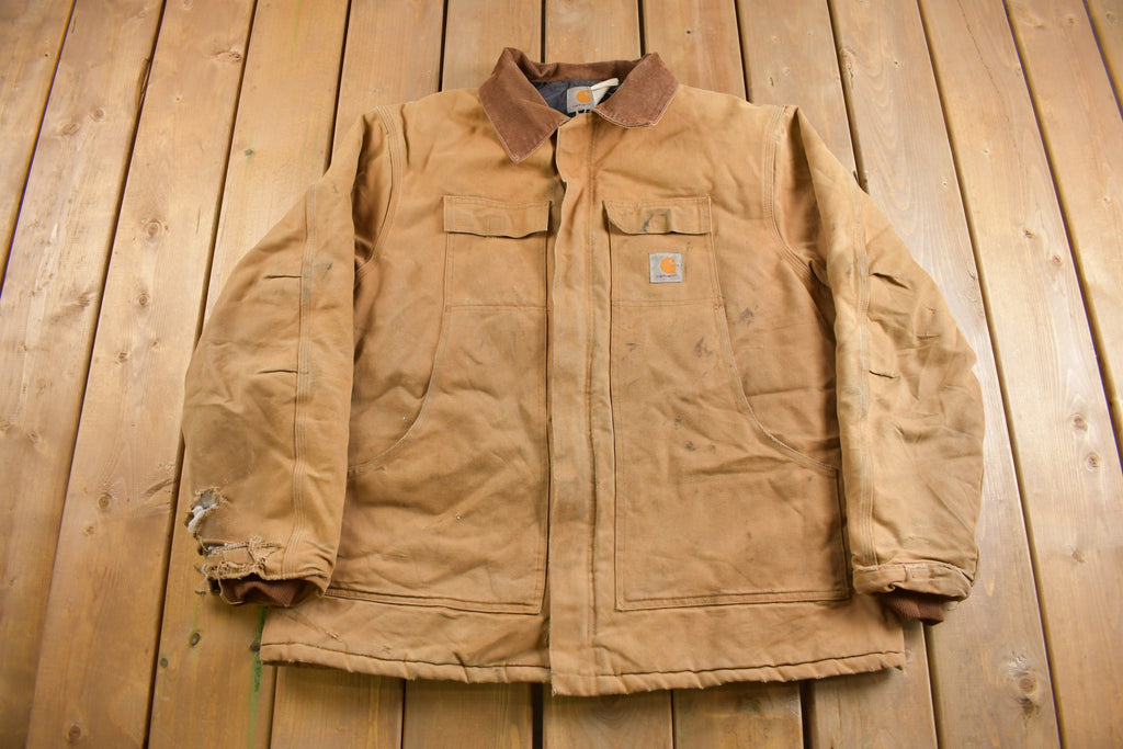 Vintage 1990s Traditional Carhartt Work Coat  Workwear  Vintage Carhartt  Distressed Carhartt