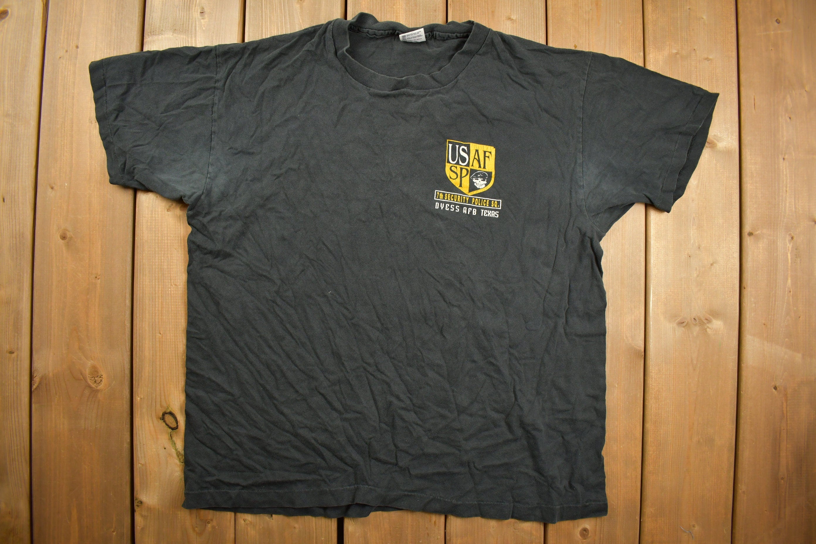 Vintage 1990s US AF SP Security Police Graphic T Shirt  Vintage Texas T Shirt  Graphic Tee  Single Stitch  Made In usa