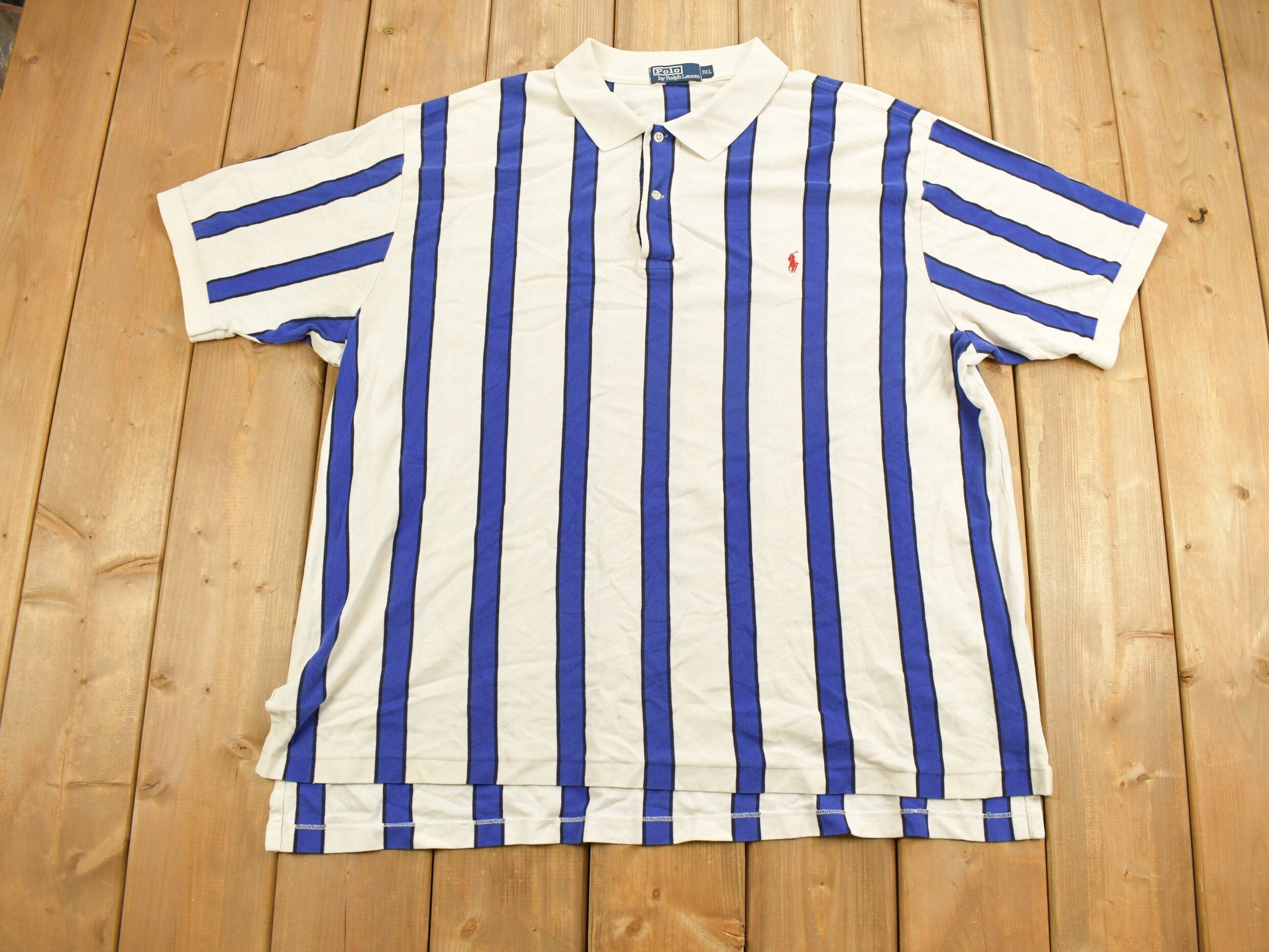 Vintage 1990s Polo Ralph Lauren Striped Collared Shirt