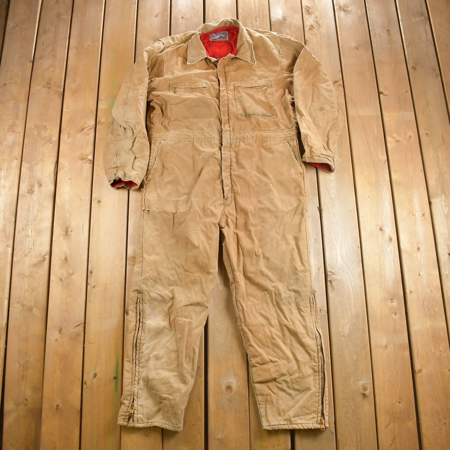 Vintage 1980s Lee Quilt Lined Duck Insulated Coverall Jumpsuit / Utility Overalls / Heavy Weight / Vintage Workwear / Made in USA