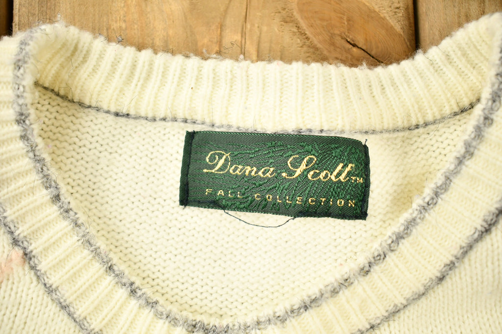 Vintage 1990s Diana Scott Fall Collection Crewneck Knitted Sweater  Vintage 90s Crewneck  All Over Pattern  Abstract Graphic