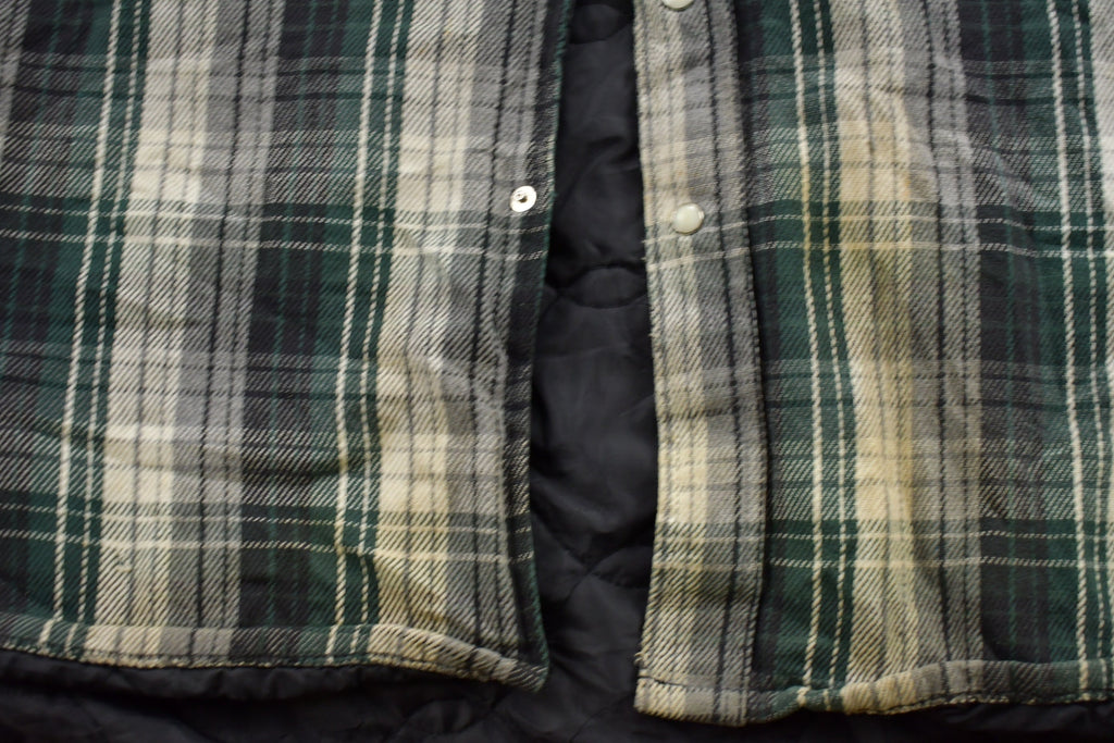 Vintage 1980s Lined Plaid Button Up Shirt