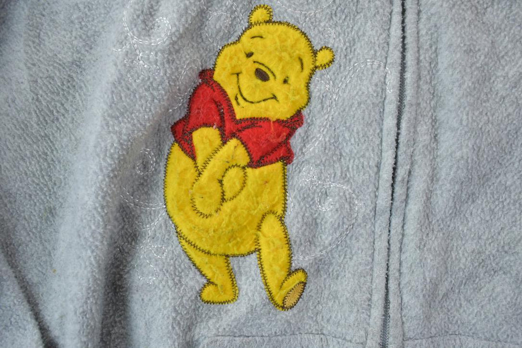 Vintage 1990s Pooh Bear Full Zip Fleece Disney Hoodie