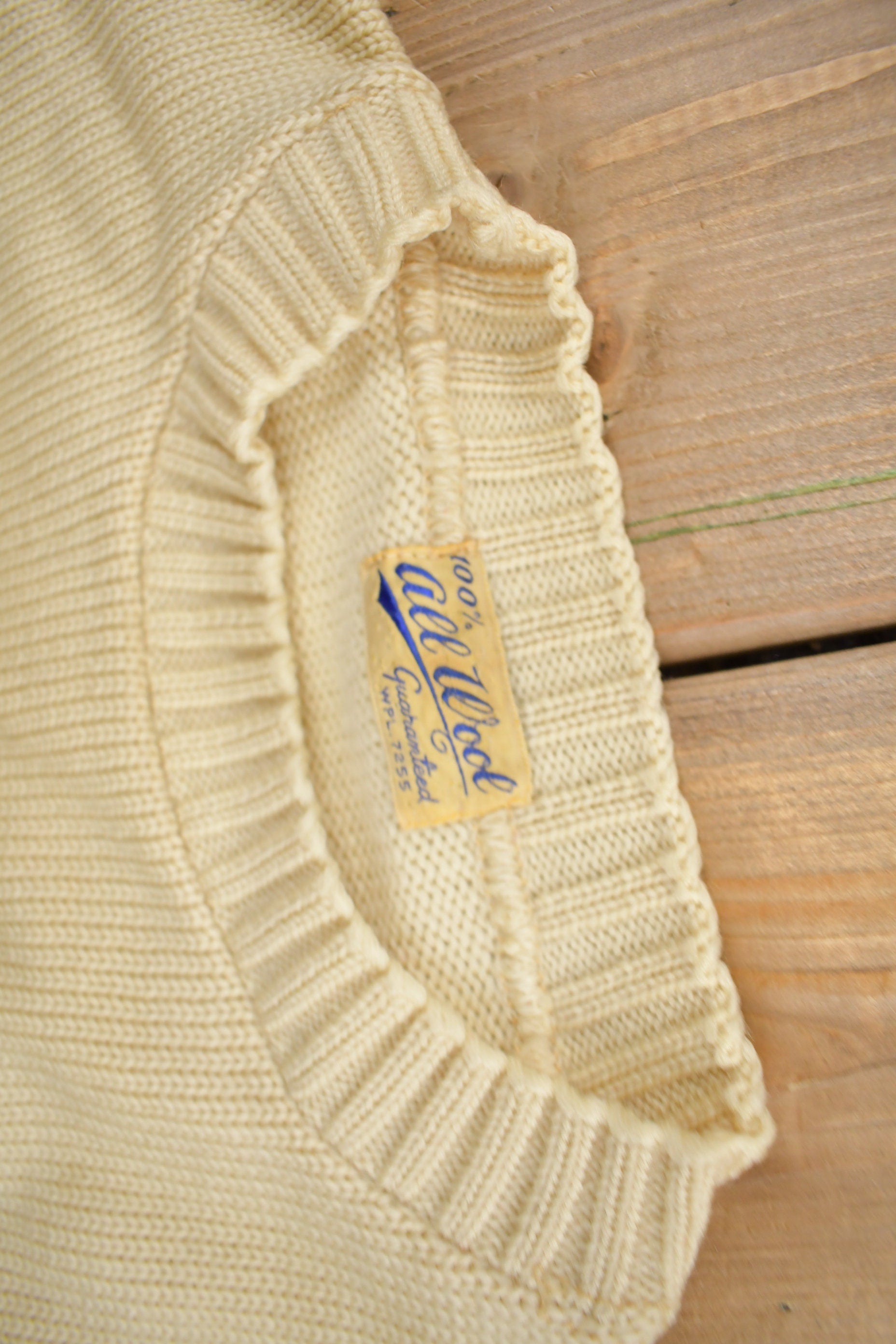 Vintage 1950s 100% Wool Collegiate Varsity Style Knit Sweater "LV" True Vintage Made In USA