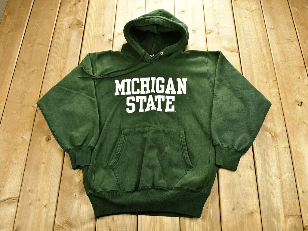 Vintage 1990's University of Michigan State Collegiate Hoodie  Heavyweight Sweater  NCAA Sweatshirt  Sportswear  Americana