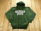 Vintage 1990's University of Michigan State Collegiate Hoodie  Heavyweight Sweater  NCAA Sweatshirt  Sportswear  Americana