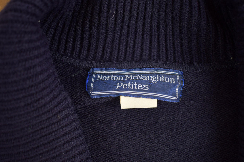 Vintage 1990s Norton McNaughton Petites Double Breasted Knit Cardigan Sweater