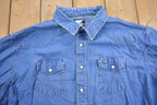 Vintage 1990s Wrangler Western Style Denim Snap Button Shirt