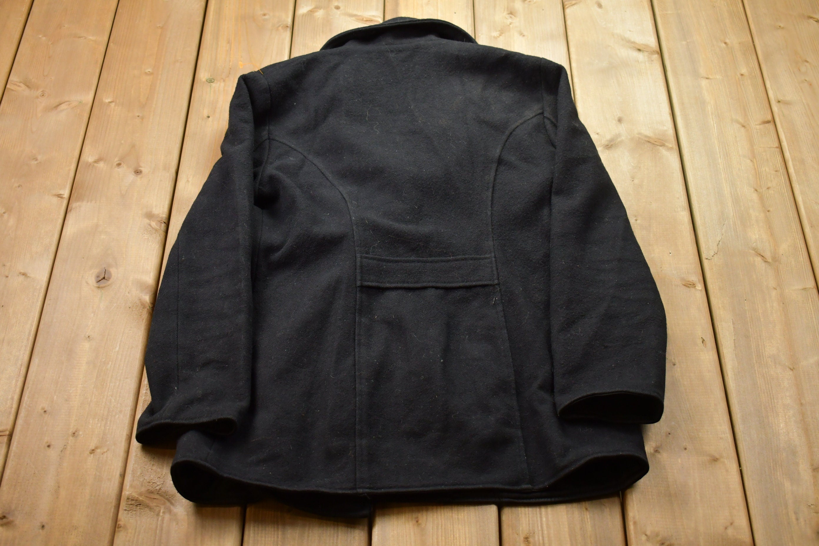 Vintage 1990s 100% Wool Pea Coat Jacket