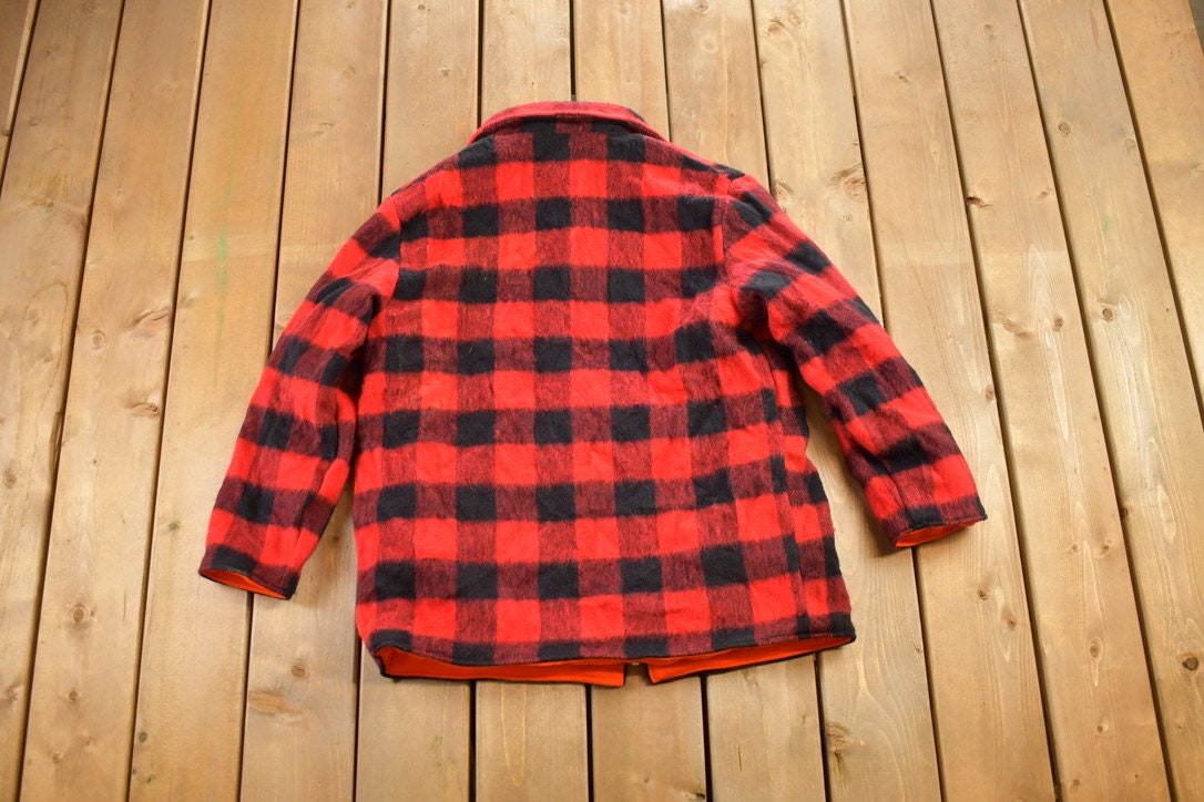 Vintage 1990s Wool Buffalo Plaid Jacket