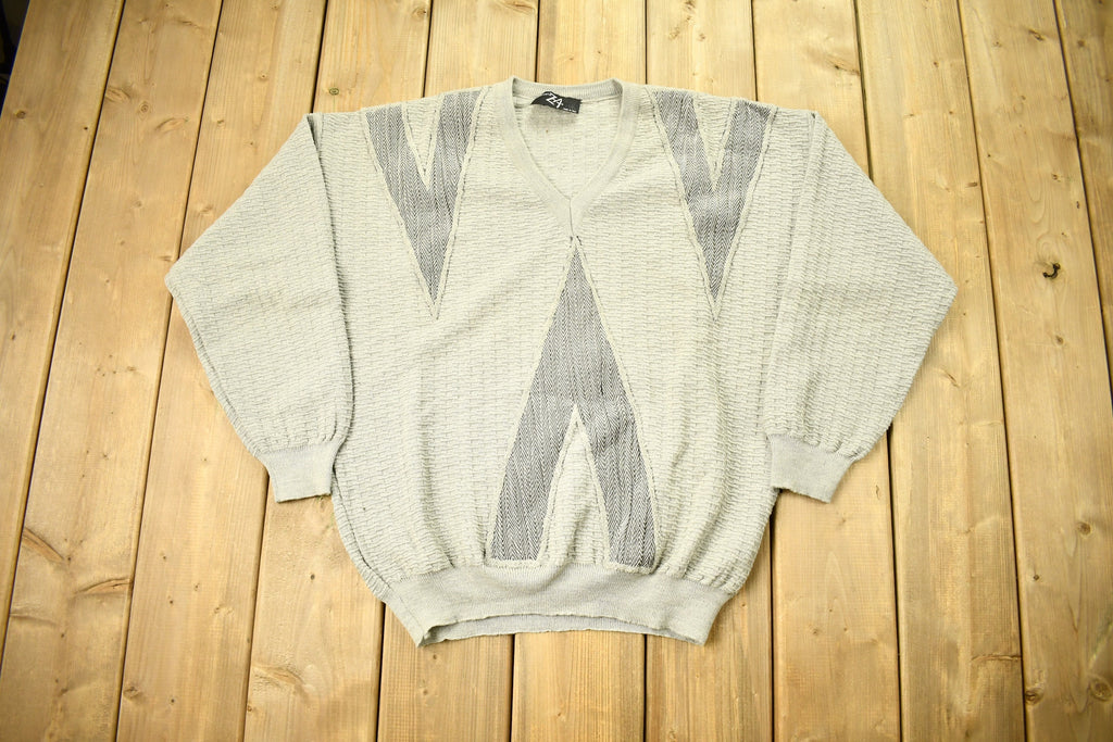 Vintage 1990s AnTonello Knitted V-neck Sweater /