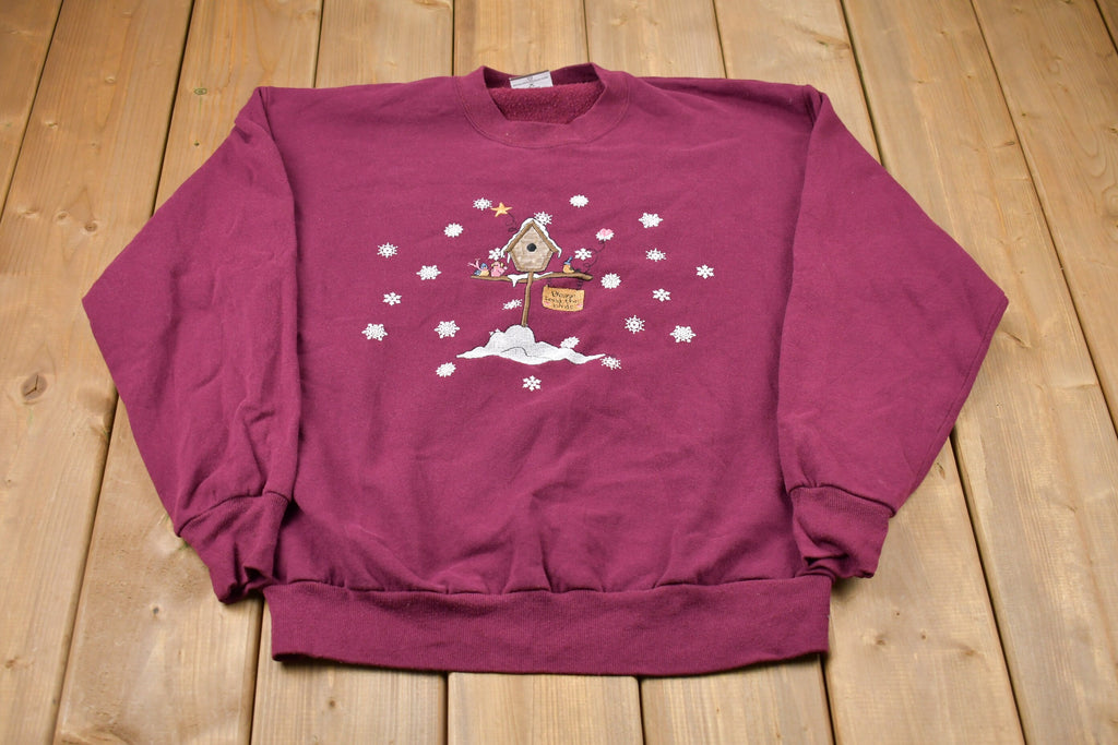 Vintage 1990s Bird Embroidered Crewneck Sweatshirt