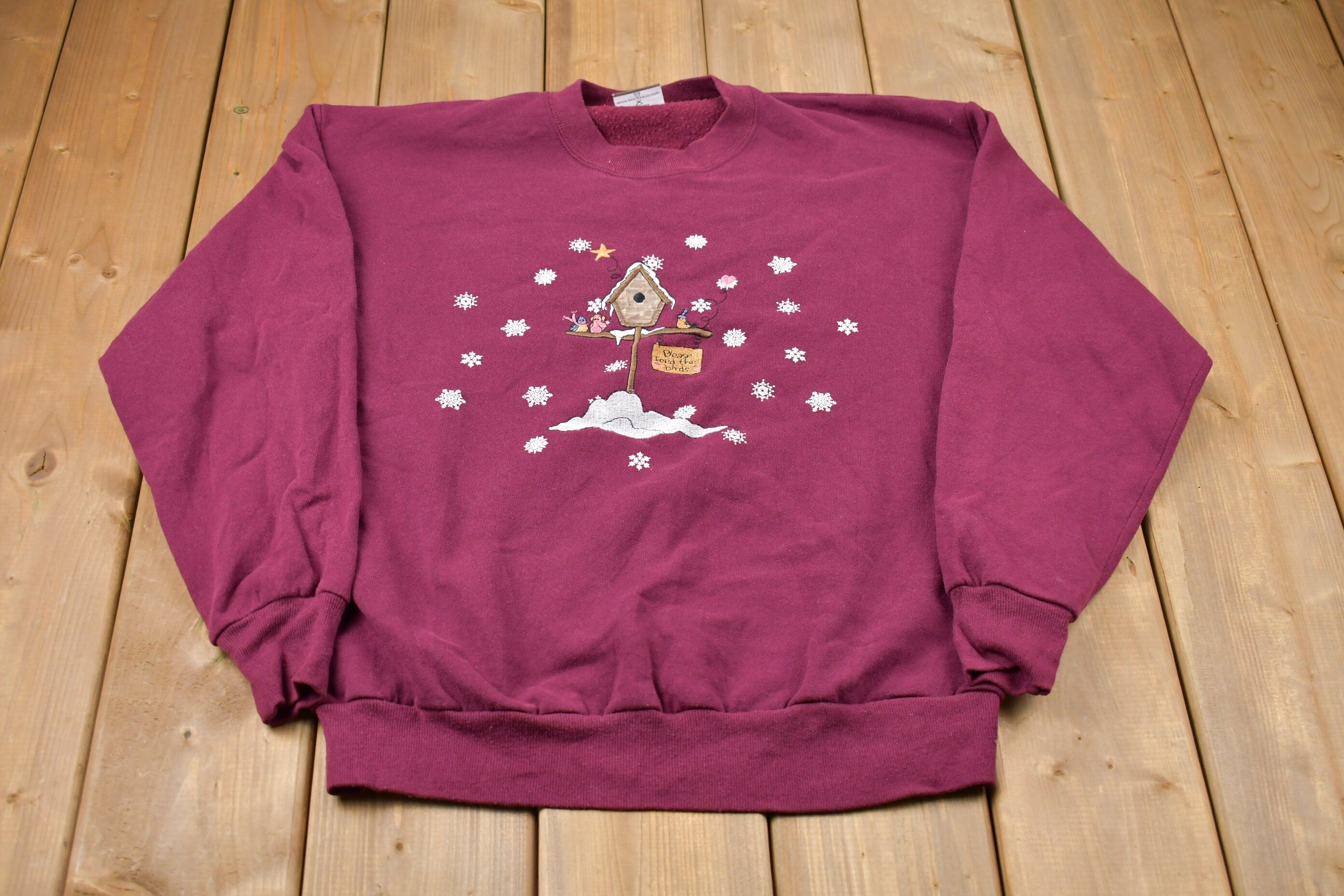 Vintage 1990s Bird Embroidered Crewneck Sweatshirt