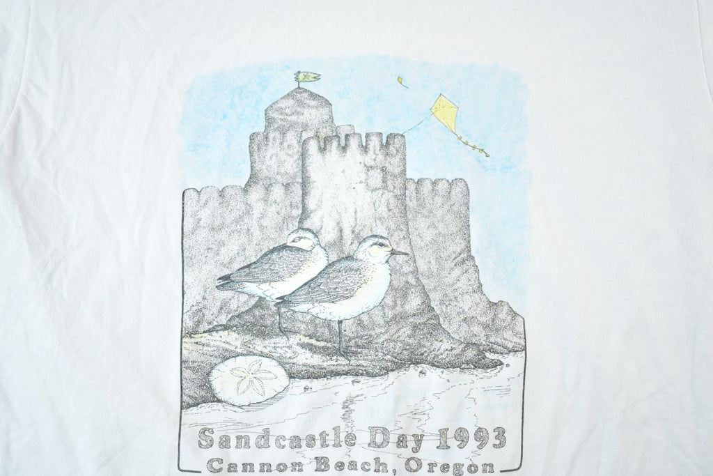 Vintage 1993 Sandcastle Day Cannon Beach Oregon Souvenir T-Shirt Mens XL