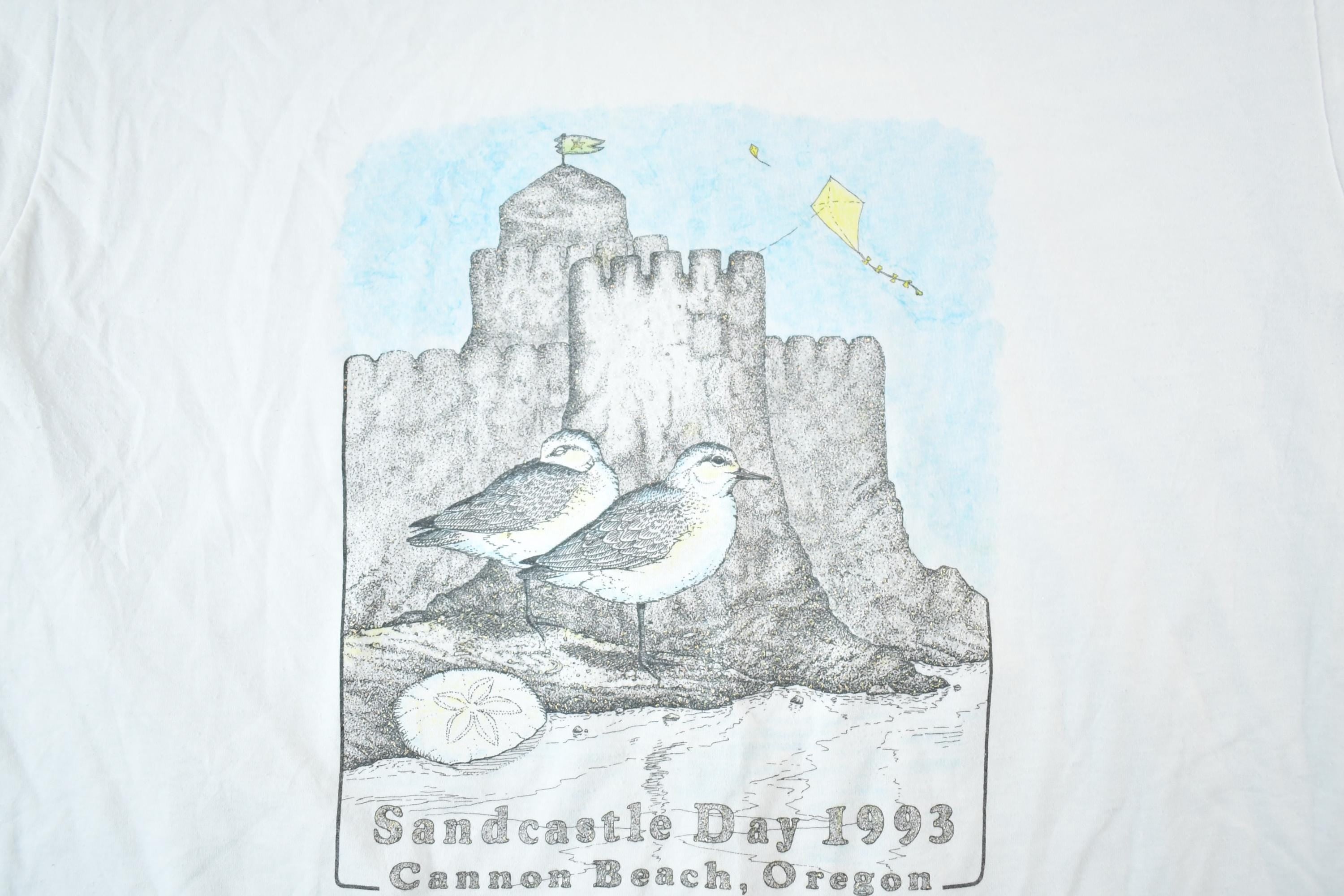 Vintage 1993 Sandcastle Day Cannon Beach Oregon Souvenir T-Shirt Mens XL