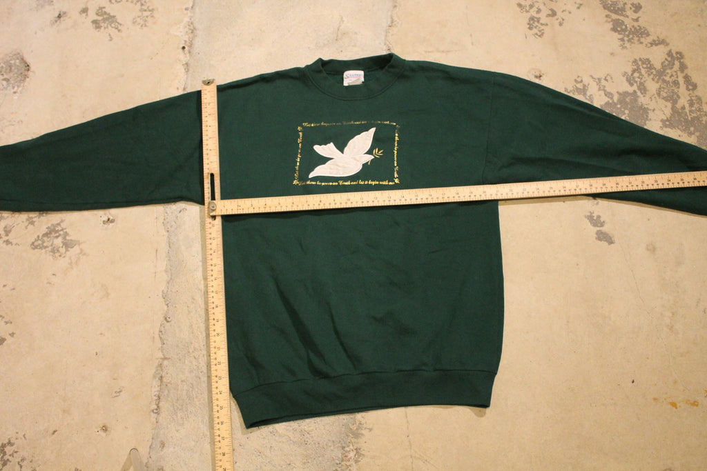 Vintage 1990s Peace On Earth White Dove Graphic