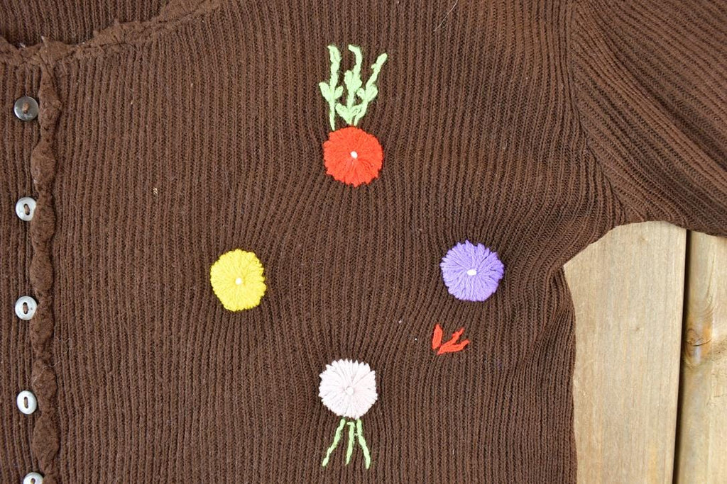 Vintage 1970s Antoinette Knit Floral T-Shirt