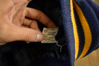 Vintage 1970s Wool Letterman Jacket: Leather Sleeves, Size 42