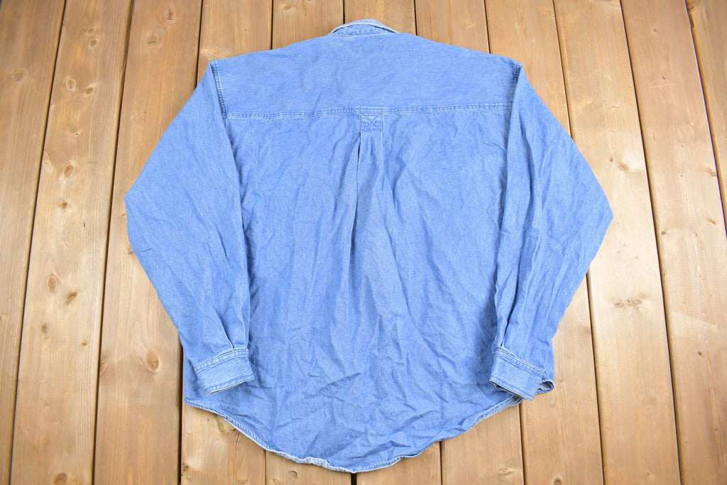 Vintage 1990s Dual Control Blank Denim Button Up Shirt