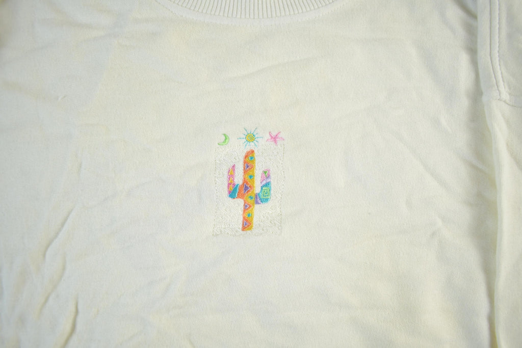 Vintage 1990s Desert Cactus Embroidered Crewneck Sweatshirt Men's L-XL