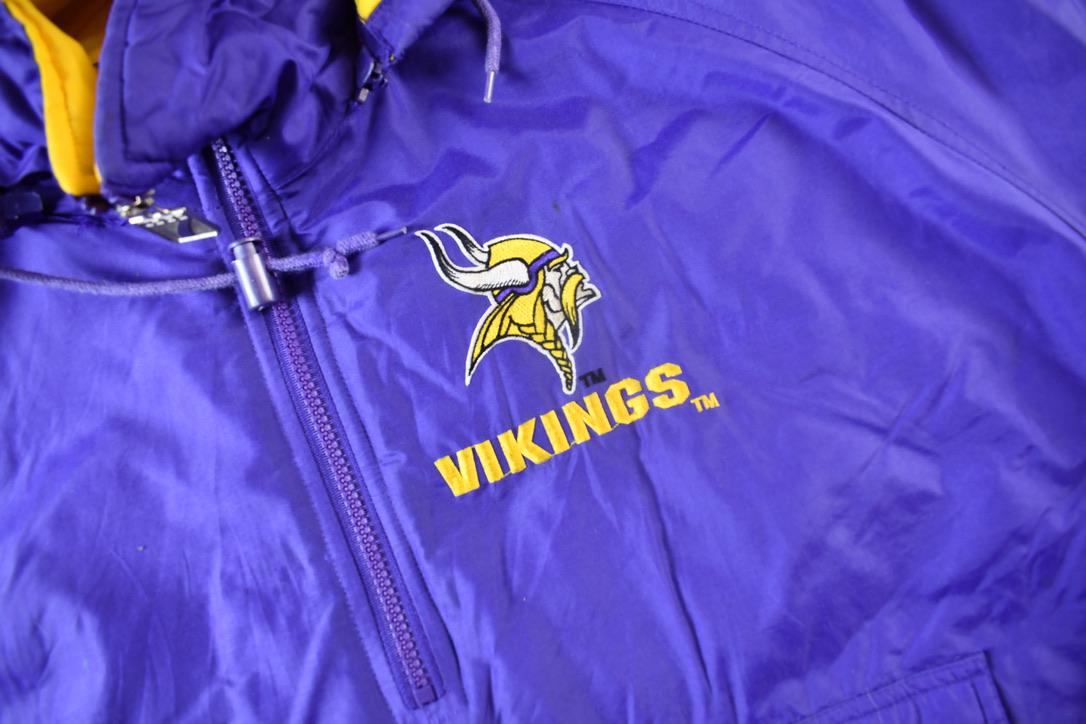 Vintage 1990s Minnesota Vikings NFL Gameday Logo 7 Quarter Zip Jacket