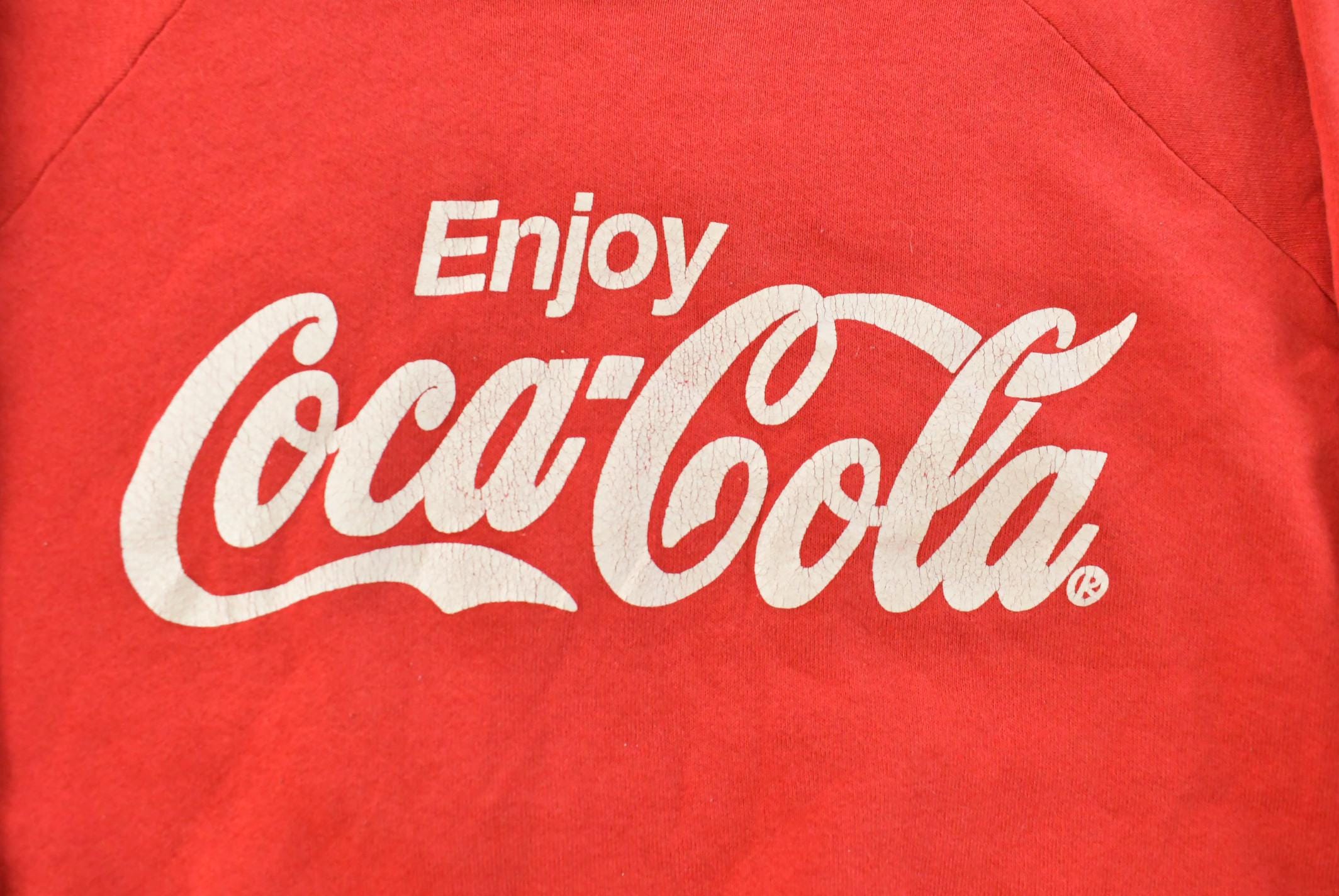 Vintage 1990s Coca Cola Art Graphic Raglan Crewneck Sweatshirt Men's M