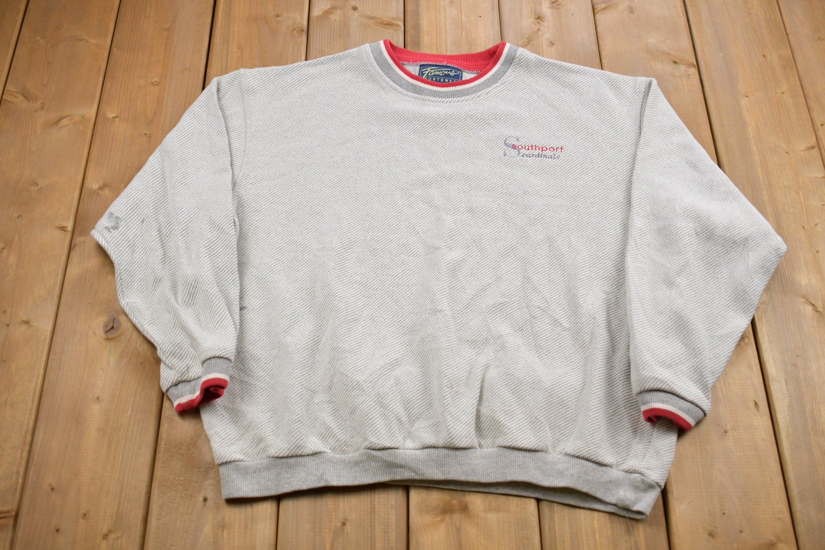 Vintage 1990s Southport Cardinals Embroidered Logo Crewneck Sweatshirt