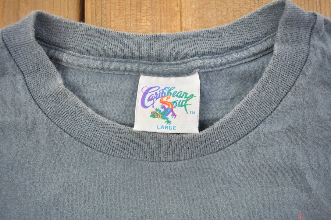 Vintage 1990s Caribbean Soul Traveling Pirate Graphic T Shirt