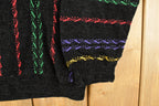 Vintage 1990s Tundra Canada Knit Abstract Pattern Crewneck Sweater Mens Large