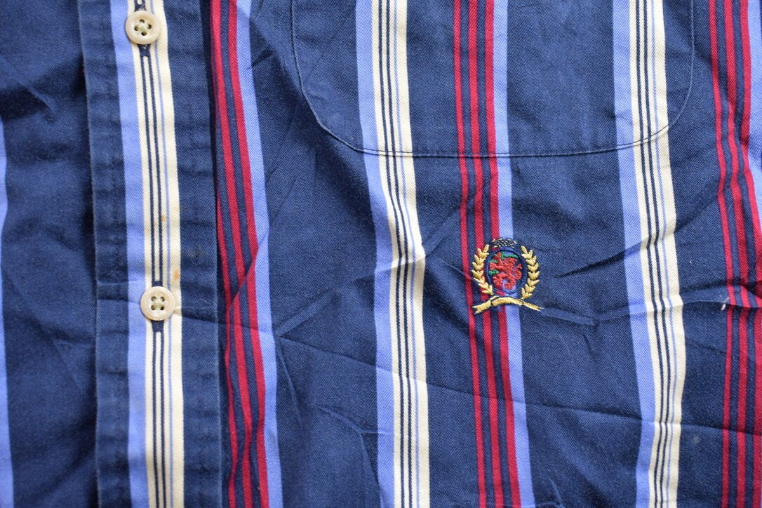 Vintage 1990s Tommy Hilfiger Striped Button Up Shirt